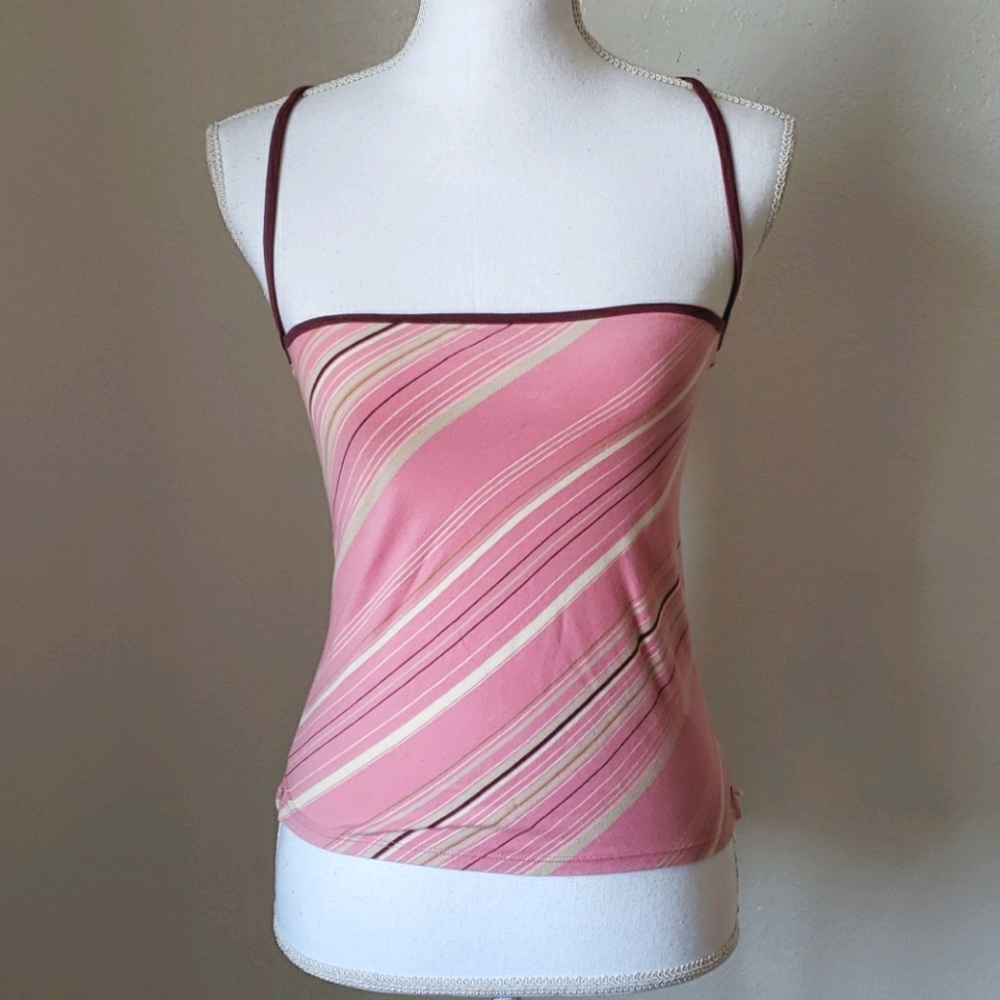 J Crew Pink Top with Straps - Retro, vintage style
